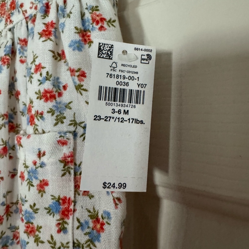 NWT - Floral Baby Romper/ Ivory Onesie w Logo/ Yellow Swimsuit - All are 3-6mths - Picture 8 of 13